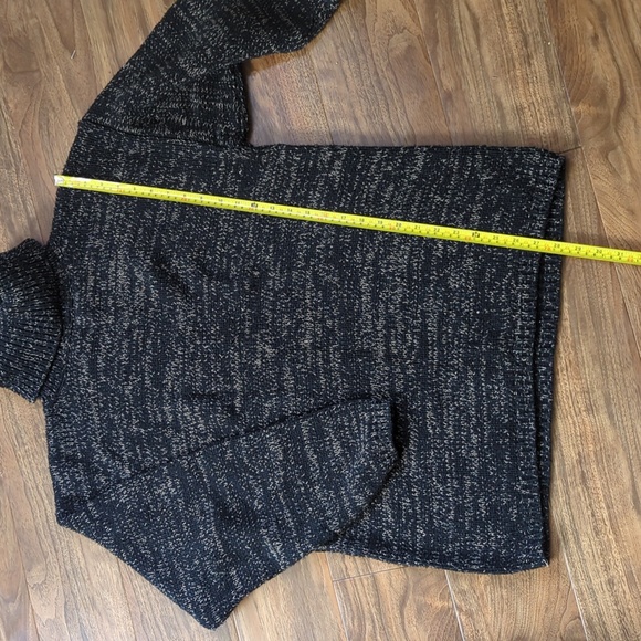 Silk/Cotton Turtleneck Black Knit Sweater - Picture 7 of 8